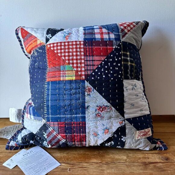 NWT $250 Ralph Lauren Throw Pillow Westcroft PATCHWORK 20X20